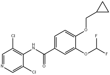 4-(Cyclopropylmethoxy)-3-(difluoromethoxy) Roflumilast Structure