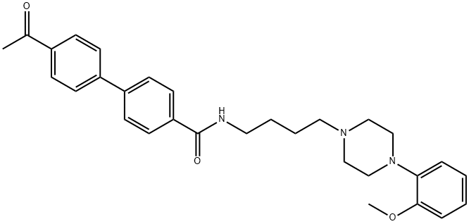 4'-ACETYL-N-[4-[4-(2-METHOXYPHENYL)-1-PIPERAZINYL]BUTYL]-[1,1'-BIPHENYL]-4-CARBOXAMIDE 구조식 이미지