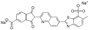 disodium 2-[6-(6-methyl-7-sulphonatobenzothiazol-2-yl)-2-quinolyl]-1,3-dioxoindan-5-carboxylate 구조식 이미지
