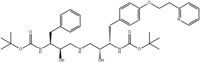 [1S-[1R*,2S*(2S*,3R*)]]-[3-[[3-[[(1,1-Dimethylethoxy)-carbonyl]amino]- 2-hydroxy-4-[4-[2-(2-pyridinyl)ethoxy]phenyl]butyl]amino]-2-hydroxy-1- (phenylmethyl)propyl]carbamic Acid, 1,1-Dimethylethyl ester Structure