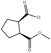 Cyclopentanecarboxylic acid, 2-(chlorocarbonyl)-, methyl ester, (1S-cis)- (9CI) Structure