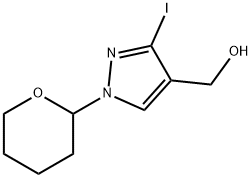 [3-Iodo-1-(tetrahydropyran-2-yl)-1H-pyrazol-4-yl]-methanol 구조식 이미지