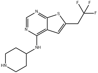 N-(Piperidin-4-Yl)-6-(2,2,2-Trifluoroethyl)Thieno[2,3-D]Pyrimidin-4-Amine Structure