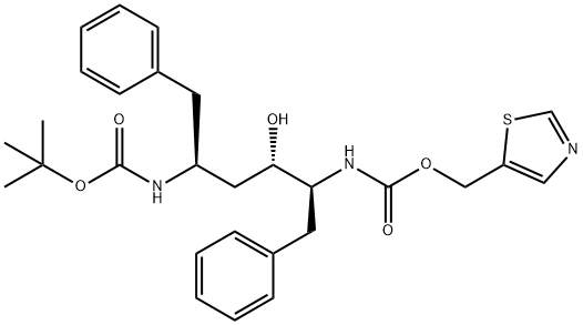 (2S,3S,5S)-5-(tert-Butoxycarbonylamino)-2-(N-5-thiazolylmethoxycarbonyl)amino-1,6-diphenyl-3-hydroxyhexane Structure