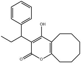 5,6,7,8,9,10-hexahydro-4-hydroxy-3-(1-phenylpropyl)-2H-cycloocta(b)pyran-2-one 구조식 이미지