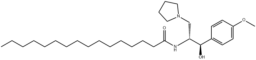 Hexadecanamide, N-[(1R,2R)-2-hydroxy-2-(4-methoxyphenyl)-1-(1-pyrrolidinylmethyl)ethyl]- Structure