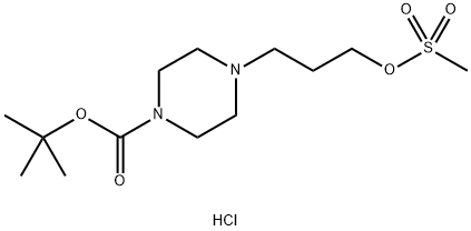 tert-butyl 4-[3-(methanesulfonyloxy)propyl]piperazine-1-carboxylate hydrochloride Structure