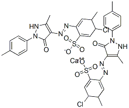 Benzenesulfonic acid, 5-chloro-2-4,5-dihydro-3-methyl-1-(4-methylphenyl)-5-oxo-1H-pyrazol-4-ylazo-4-methyl-, calcium salt Structure