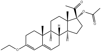 3-ethoxy-17-hydroxypregna-3,5-dien-20-one 17-acetate 구조식 이미지