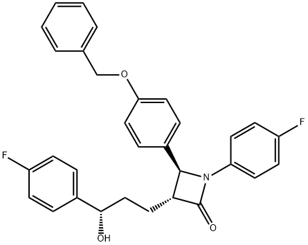 (3R,4S)-4-(4-(Benzyloxy)Phenyl)-1-(4-Fluorophenyl)-3-((S)-3-(4-  Fluorophenyl)-3-Hydroxypropyl)Azetidin-2-One 구조식 이미지