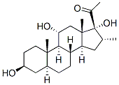 3beta,11alpha,17-trihydroxy-16alpha-methyl-5alpha-pregnan-20-one 구조식 이미지