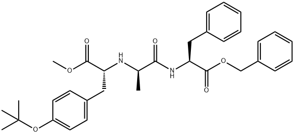 L-Phenylalanine, N-[N-[1-[[4-(1,1-dimethylethoxy)phenyl]methyl]-2-methoxy-2-oxoethyl]-D-alanyl]-, phenylmethyl ester, (R)- (9CI) Structure