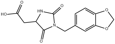 [1-(1,3-Benzodioxol-5-ylmethyl)-2,5-dioxoimidazolidin-4-yl]acetic acid Structure