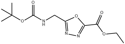에틸5-({[(tert-부톡시)카르보닐]a미노}메틸)-1,3,4-옥사디아졸-2-카르복실레이트 구조식 이미지
