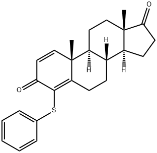 4-페닐티오-1,4-안드로스타디엔-3,17-디온 구조식 이미지