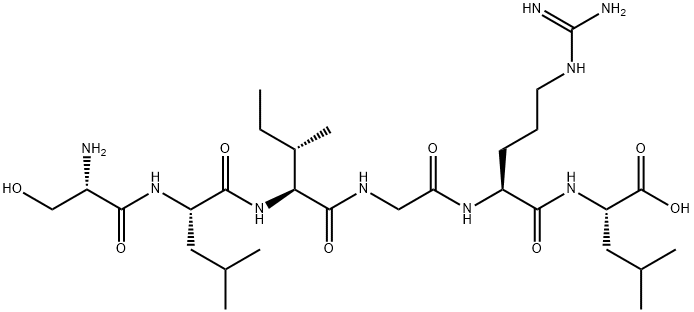 H-SER-LEU-ILE-GLY-ARG-LEU-OH Structure