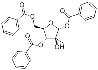 2-C-메틸-1,3,5-트리-O-벤조일-알파-D-리보푸라노사이드 구조식 이미지