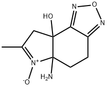 8aH-Pyrrolo[3,2-e]-2,1,3-benzoxadiazol-8a-ol,5a-amino-4,5,5a,8-tetrahydro-7-methyl-,6-oxide(9CI) Structure