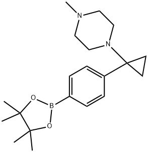 1-methyl-4-{1-[4-(tetramethyl-1,3,2-dioxaborolan-2-yl)phenyl]cyclopropyl}piperazine Structure