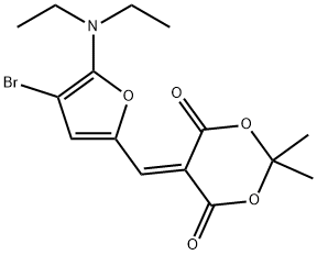 1,3-Dioxane-4,6-dione,  5-[[4-bromo-5-(diethylamino)-2-furanyl]methylene]-2,2-dimethyl- Structure