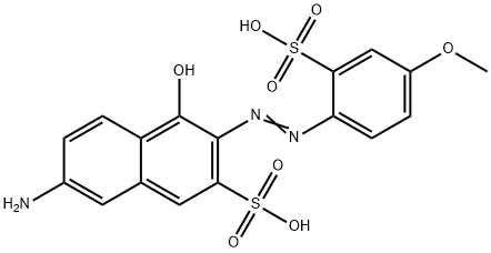 7-amino-4-hydroxy-3-[(4-methoxy-2-sulphophenyl)azo]naphthalene-2-sulphonic acid  Structure