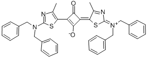 1-(2-Dibenzylamino-4-methyl-thiazol-5-yl)-3-(2,5-dihydro-2-dibenzylimmonium-4-methyl-thiazol-5-ylidene)-2-oxo-cyclobuten-4-olate 구조식 이미지