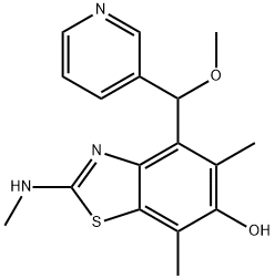 6-Benzothiazolol,  4-(methoxy-3-pyridinylmethyl)-5,7-dimethyl-2-(methylamino)- 구조식 이미지