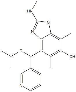 6-Benzothiazolol,  5,7-dimethyl-2-(methylamino)-4-[(1-methylethoxy)-3-pyridinylmethyl]- Structure