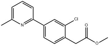 methyl 2-(2-chloro-4-(6-methylpyridin-2-yl)phenyl)acetate Structure
