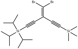 (3-(dibroMoMethylene)-5-(triisopropylsilyl) penta-1,4-diynyl)triMethylsilane Structure
