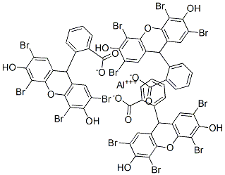 2-(2,4,5,7-테트라브로모-3,6-디히드록시크산텐-9-일)벤조산,알루미늄염 구조식 이미지