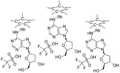 (2'-DEOXYADENOSINATO)(PENTAMETHYLCYCLOPENTADIENYL)RHODIUM(III) TRIFLATE CYCLIC TRIMER OCTAHYDRATE 구조식 이미지