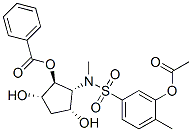 Benzenesulfonamide, N-3-(acetyloxy)methyl-5-(benzoyloxy)-2,4-dihydroxycyclopentyl-4-methyl-, 1S-(1.alpha.,2.alpha.,3.beta.,4.alpha.,5.beta.)- Structure