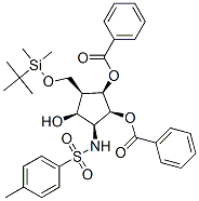 Benzenesulfonamide, N-2,3-bis(benzoyloxy)-4-(1,1-dimethylethyl)dimethylsilyloxymethyl-5-hydroxycyclopentyl-4-methyl-, 1S-(1.alpha.,2.beta.,3.alpha.,4.beta.,5.alpha.)- Structure