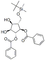 1,2,3,4-Cyclopentanetetrol, 5-(1,1-dimethylethyl)dimethylsilyloxymethyl-, 1,2-dibenzoate, 1R-(1.alpha.,2.beta.,3.alpha.,4.alpha.,5.beta.)- 구조식 이미지