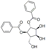 1,2,3,4-Cyclopentanetetrol, 5-(hydroxymethyl)-, 1,2-dibenzoate, 1R-(1.alpha.,2.beta.,3.alpha.,4.alpha.,5.beta.)- 구조식 이미지