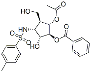 Benzenesulfonamide, N-3-(acetyloxy)-4-(benzoyloxy)-5-hydroxy-2-(hydroxymethyl)cyclopentyl-4-methyl-, 1S-(1.alpha.,2.beta.,3.alpha.,4.beta.,5.alpha.)- 구조식 이미지