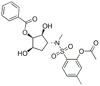 Benzenesulfonamide, N-2-(acetyloxy)methyl-4-(benzoyloxy)-3,5-dihydroxycyclopentyl-4-methyl-, 1S-(1.alpha.,2.beta.,3.alpha.,4.beta.,5.alpha.)- 구조식 이미지
