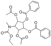 카르밤산,2-(아세틸옥시)-5-(아세틸옥시)메틸-3,4-비스(벤조일옥시)사이클로펜틸-,에틸에스테르,1S-(1.알파.,2.알파.,3.베타.,4.알파.,5.베타.)- 구조식 이미지