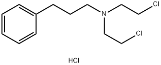 N,N-비스(2-클로로에틸)-3-페닐프로판-1-아민염산염 구조식 이미지