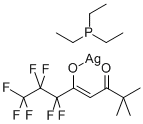 트리에틸포스핀(6,6,7,7,8,8,8-헵타플루오로-2,2-디메틸-3,5-옥탄디오네이트)은(I) 구조식 이미지