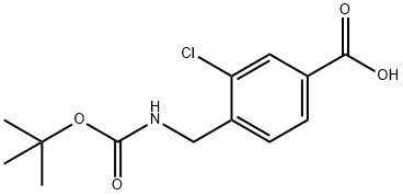 4-(T-BOC-아미노메틸)-3-클로로벤조익산 구조식 이미지