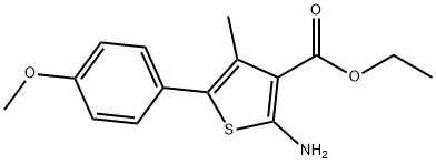 ETHYL 2-AMINO-5-(4-METHOXY-PHENYL)-4-METHYL-THIOPHENE-3-CARBOXYLATE 구조식 이미지