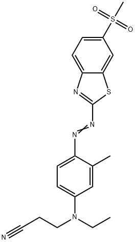 3-[ethyl[3-methyl-4-[[6-(methylsulphonyl)benzothiazol-2-yl]azo]phenyl]amino]propiononitrile  구조식 이미지