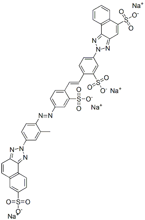 tetrasodium 2-[4-[2-[4-[[2-methyl-4-(7-sulphonato-2H-naphtho[1,2-d]triazol-2-yl)phenyl]azo]-2-sulphonatophenyl]vinyl]-3-sulphonatophenyl]-2H-naphtho[1,2-d]triazole-5-sulphonate  구조식 이미지