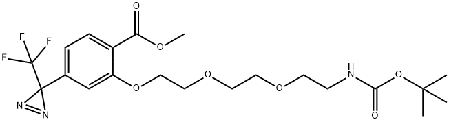 2-[2-[2-(2-t-Boc-aminoethoxy]ethoxy]ethoxy]-4-[3-(trifluoromethyl)-3H-diazirin-3-yl]benzoic Acid, Methyl Ester 구조식 이미지
