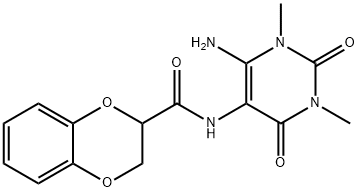 1,4-Benzodioxin-2-carboxamide,  N-(6-amino-1,2,3,4-tetrahydro-1,3-dimethyl-2,4-dioxo-5-pyrimidinyl)-2,3-dihydro- 구조식 이미지