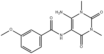 Benzamide,  N-(6-amino-1,2,3,4-tetrahydro-1,3-dimethyl-2,4-dioxo-5-pyrimidinyl)-3-methoxy- 구조식 이미지