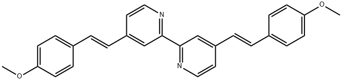 (E,E)-4,4'-Bis[2-(4-methoxyphenyl)ethenyl]-2,2'-bipyridine 구조식 이미지
