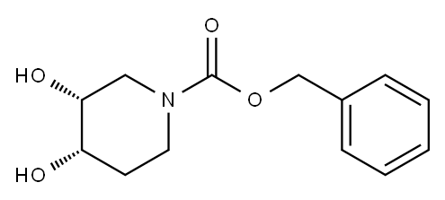(3S,4R)-BENZYL 3,4-DIHYDROXYPIPERIDINE-1-CARBOXYLATE 구조식 이미지